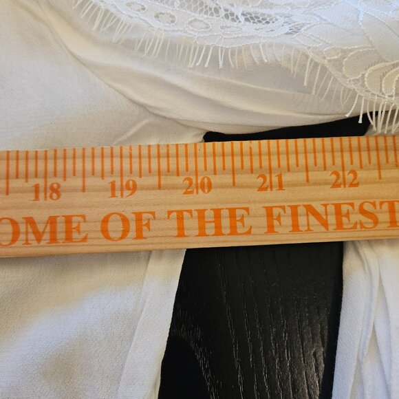 INA Long Sleeve White Blouse With Lace Detail Size Medium fairycore whimsy demur - Picture 2 of 6